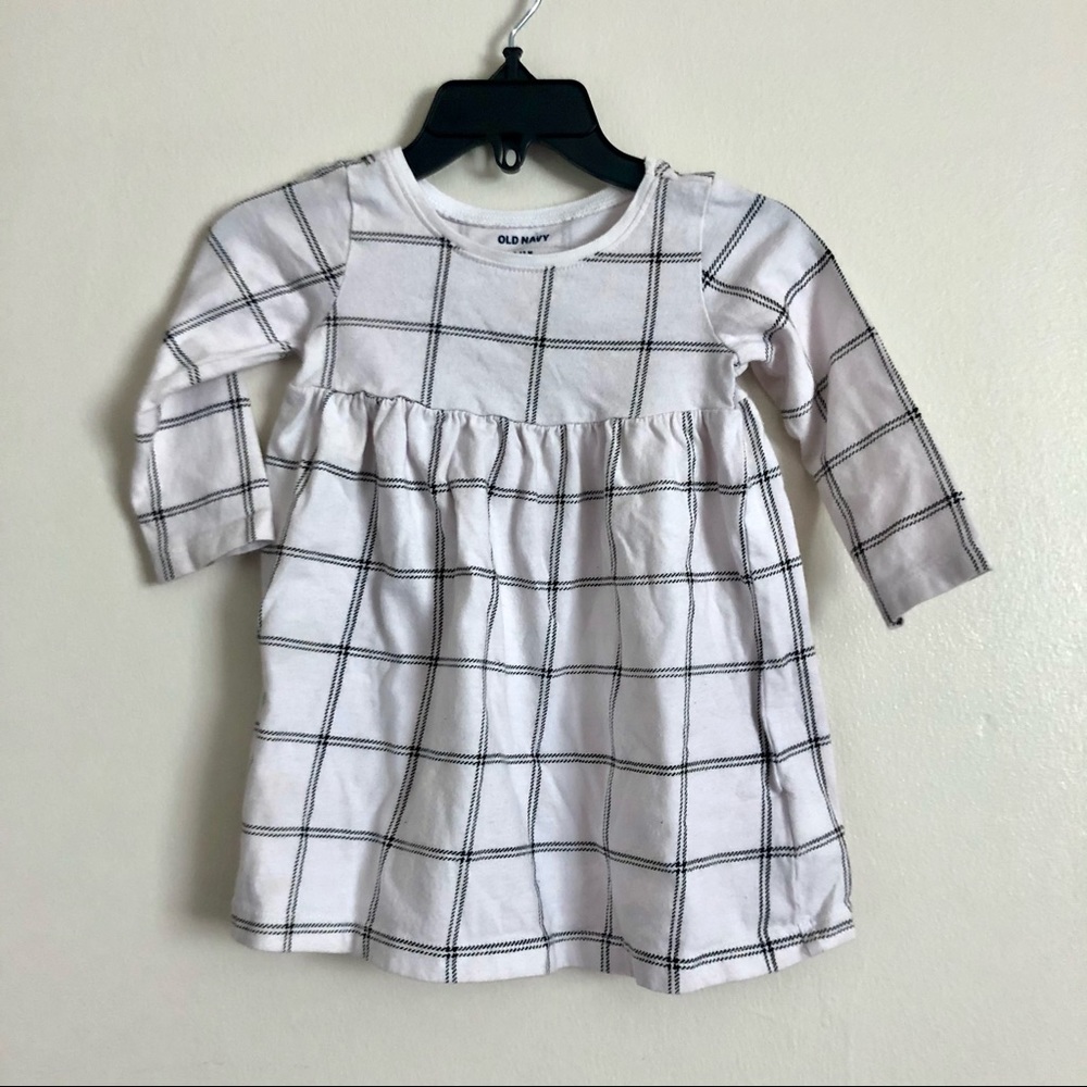 Old Navy White Window Pane Plaid Dress